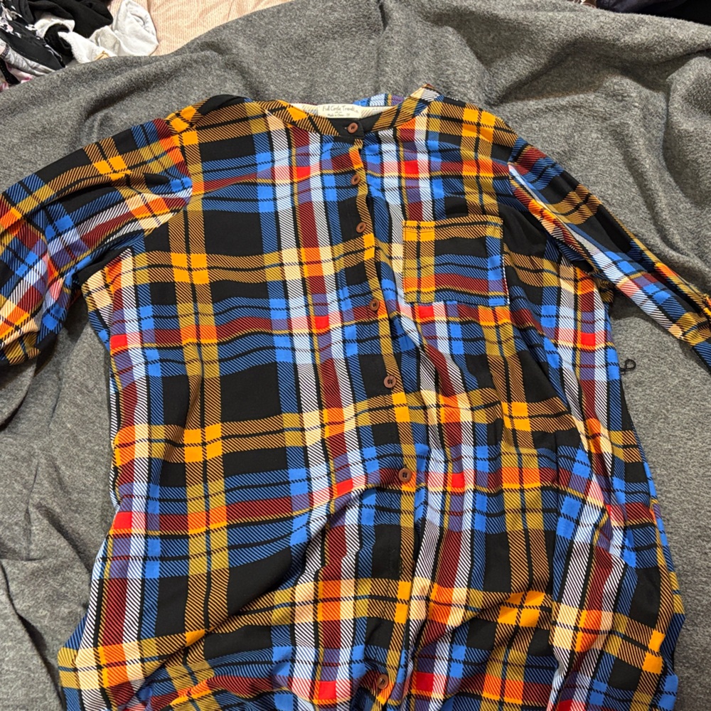 Plaid Button-Up Dress